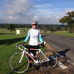 Wearing my AVC jersey in Woburn deer park