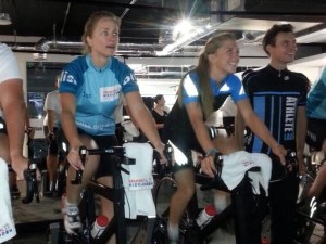 Riding next to Laura Trott at the Bliss training event