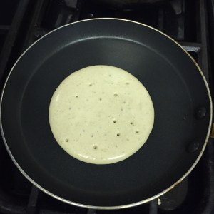 Let the batter cook for approximatley 2 minutes on one side then give it a good flip