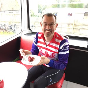 The only boy in the club, along for the ride and the cake my ride buddy Darren joined us to help out on the day